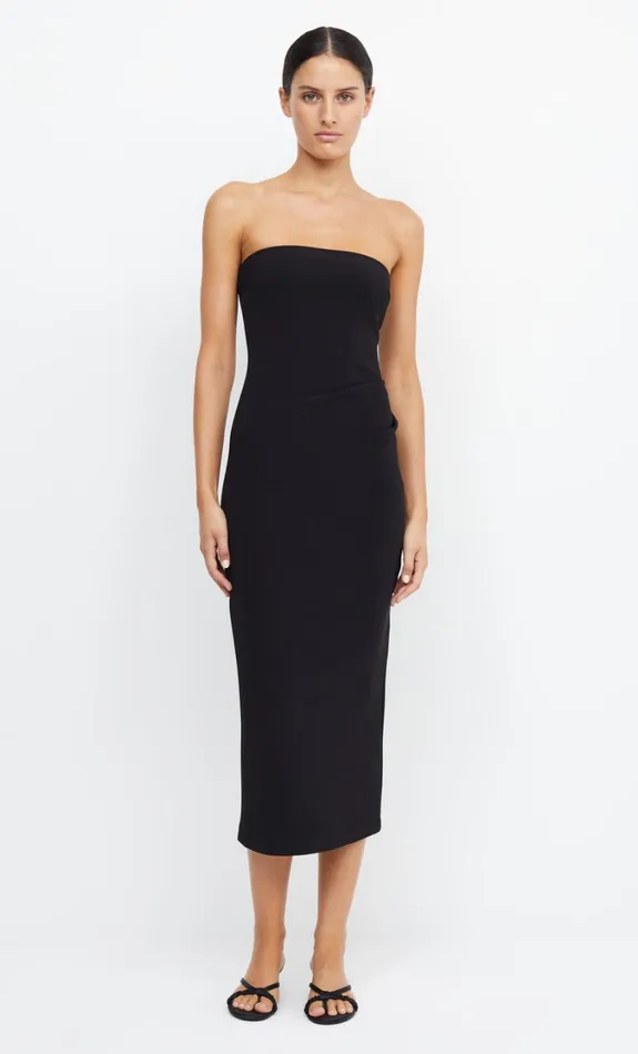 Women Bridesmaids Bec Bridge BE MINE STRAPLESS MIDI DRESS Black