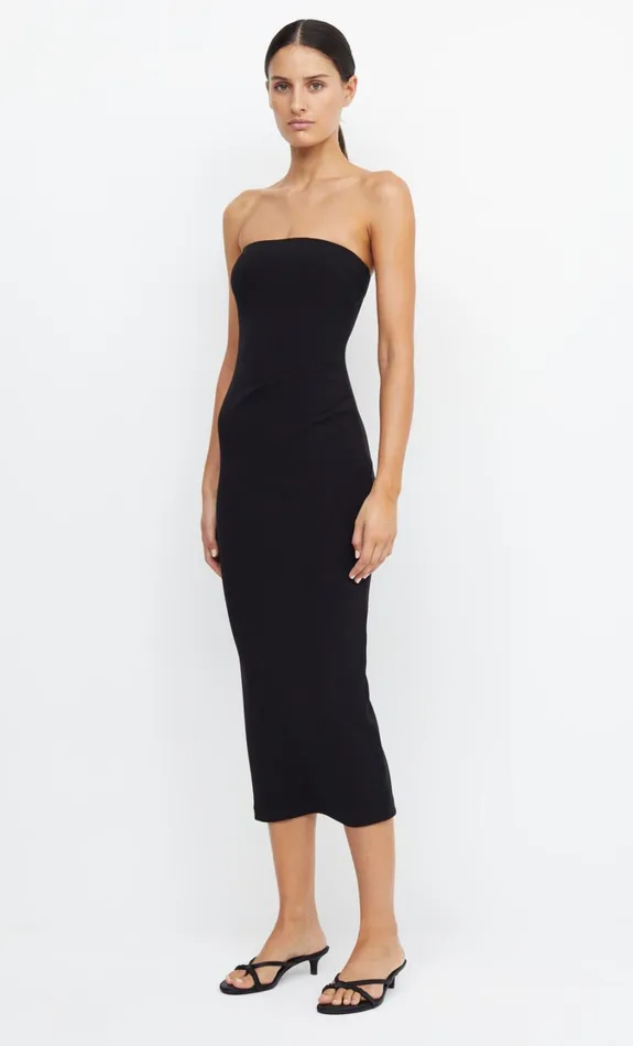 Women Bridesmaids Bec Bridge BE MINE STRAPLESS MIDI DRESS Black