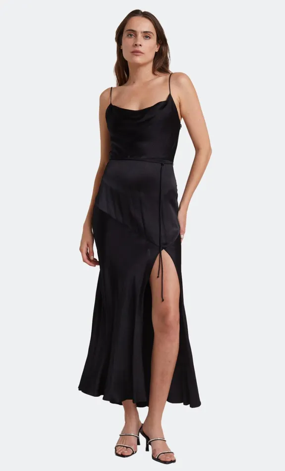 Women Bridesmaids Bec Bridge MOON DANCE MIDI DRESS Black