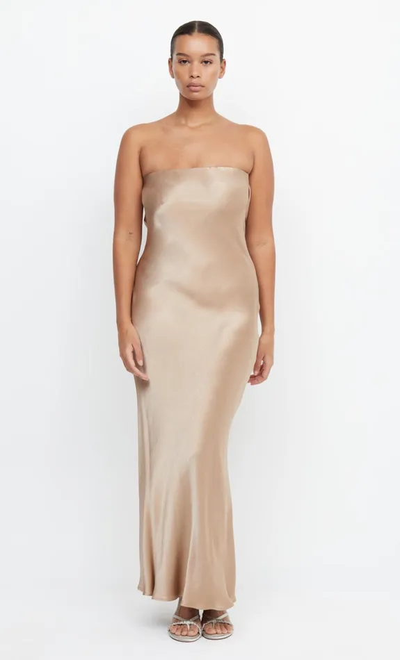 Women Bridesmaids Bec Bridge MOON DANCE STRAPLESS DRESS Golden