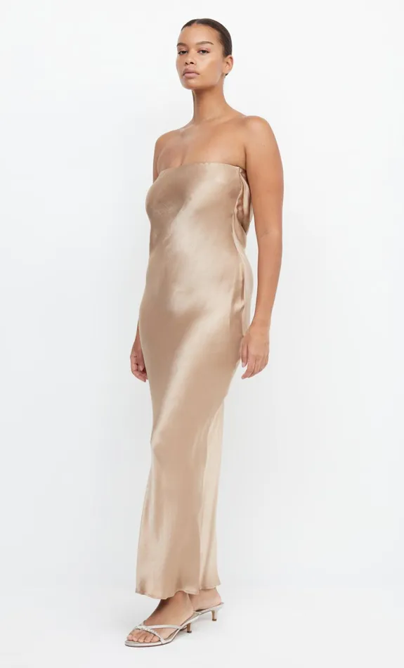 Women Bridesmaids Bec Bridge MOON DANCE STRAPLESS DRESS Golden