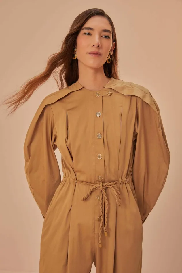 Women Brown Raglan Sleeve Jumpsuit Brown FARM Rio Jumpsuits