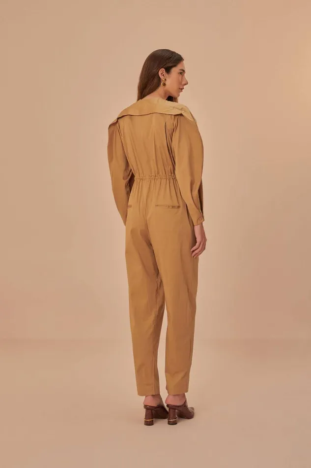 Women Brown Raglan Sleeve Jumpsuit Brown FARM Rio Jumpsuits