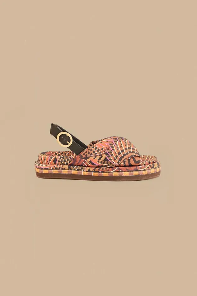 Women Caramel Macawmouflage Puffy Flat Sandal Macawmouflag Caramel FARM Rio Sandals