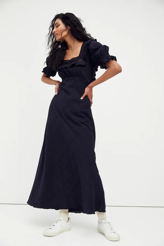 Women Casual Dresses Free People Now And Forever Midi Dress Black
