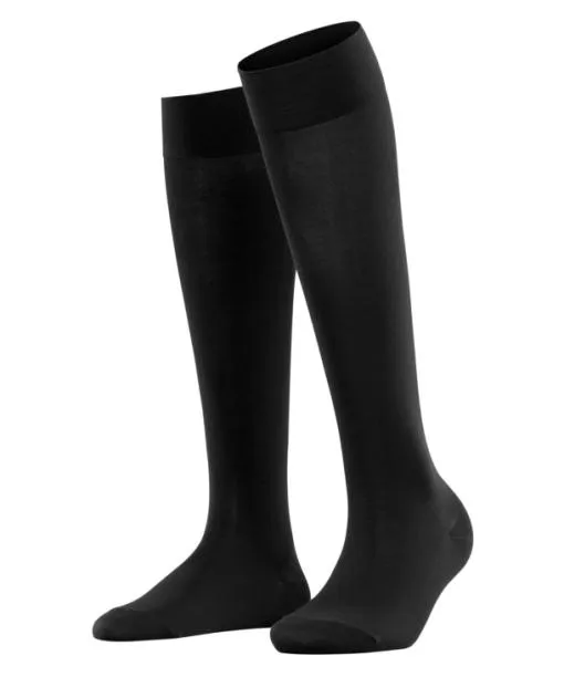 Women Cotton Touch Women Kneehigh Socks Black FALKE Knee High Socks