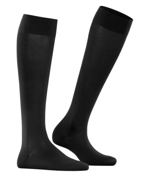 Women Cotton Touch Women Kneehigh Socks Black FALKE Knee High Socks