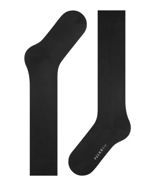 Women Cotton Touch Women Kneehigh Socks Black FALKE Knee High Socks