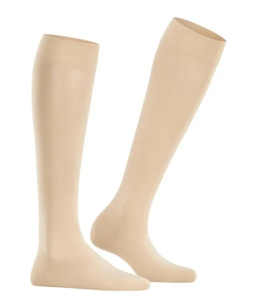 Women Cotton Touch Women Kneehigh Socks Cream FALKE Knee High Socks