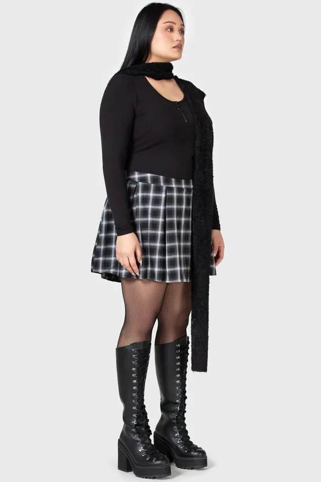Women Crop Killstar Lune Sting Ribbed Top