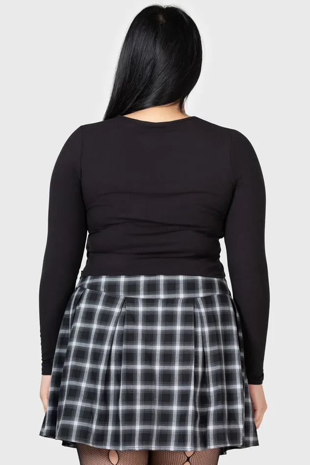 Women Crop Killstar Lune Sting Ribbed Top