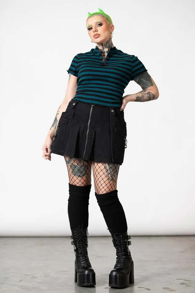 Women Crop Killstar Malkin Crop Top GREEN