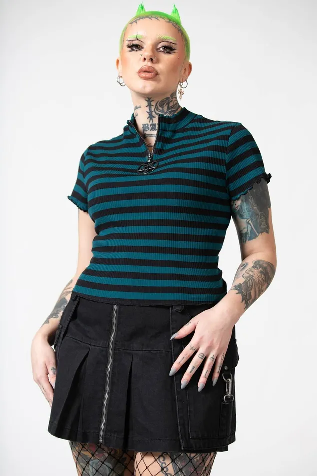 Women Crop Killstar Malkin Crop Top GREEN