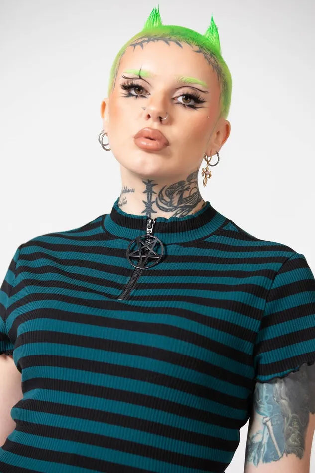 Women Crop Killstar Malkin Crop Top GREEN