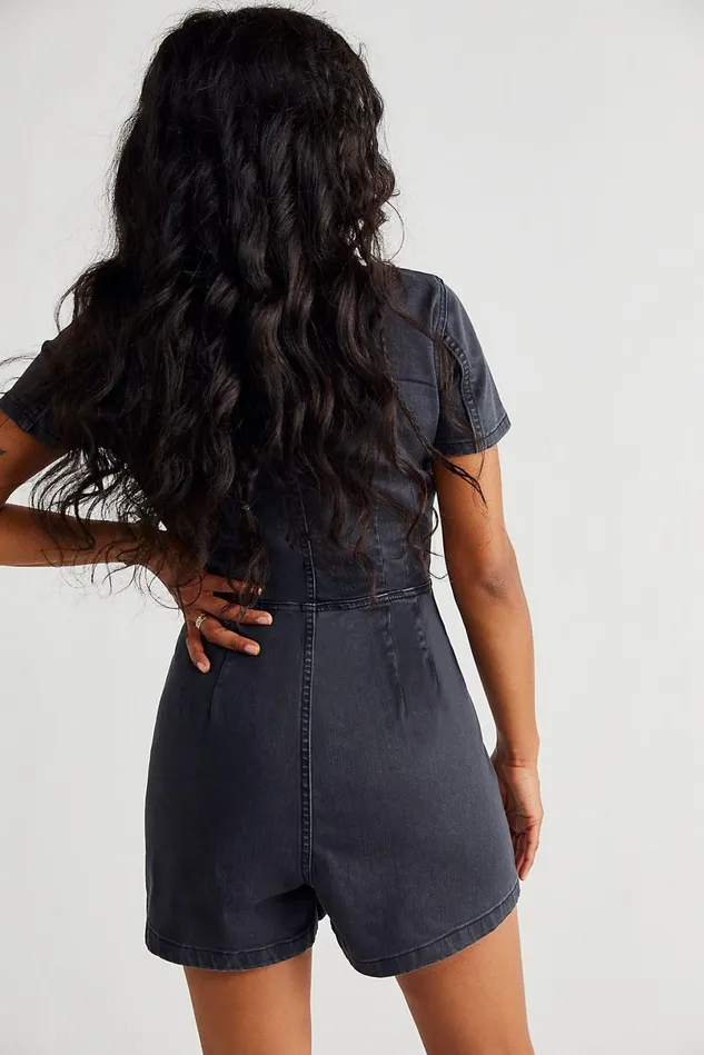 Women CRVY Jeans Free People CRVY Lennox Shortsuit Jet Set