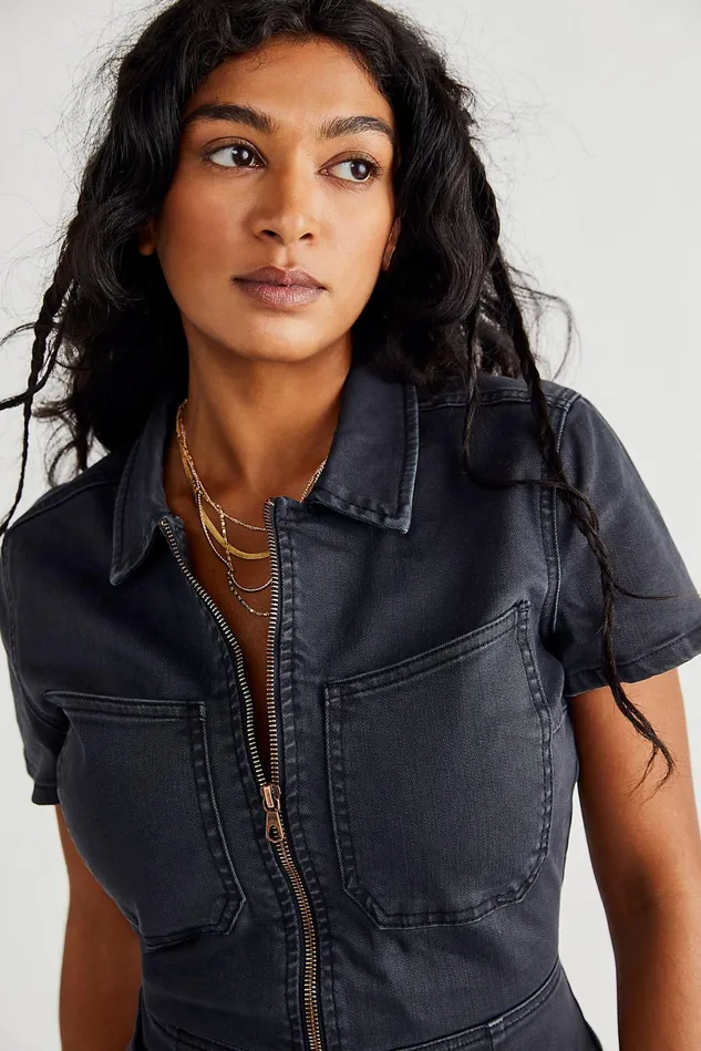 Women CRVY Jeans Free People CRVY Lennox Shortsuit Jet Set