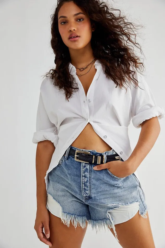 Women CRVY Jeans Free People CRVY Loving Good Vibrations Shorts Heritage Somerset
