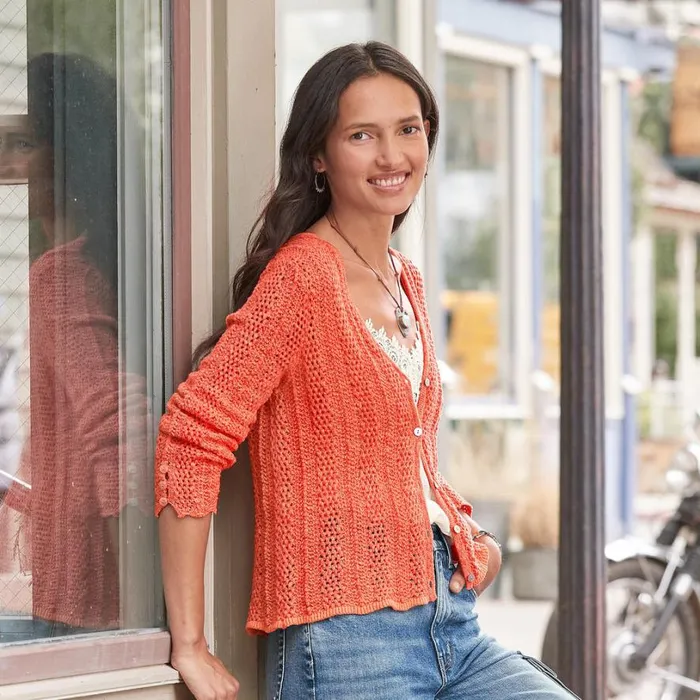 Women Della Ruffle Cardigan Petite Coral Sundance Catalog Sweaters Women Della Ruffle Cardigan Petite Coral Sundance Catalog Sweaters