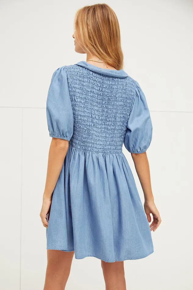 Women Denim Dresses Free People Paige Denim Mini Dress Chambray