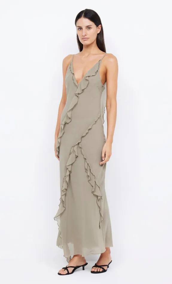 Women Dresses Bec Bridge GABRIEL FRILL MAXI DRESS Sage