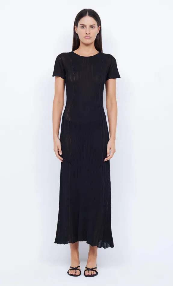 Women Dresses Bec Bridge SAMMY CAP SLEEVE KNIT MAXI DRESS Black