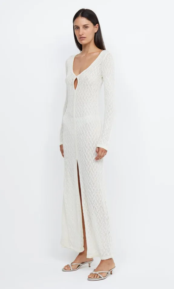 Women Dresses Bec Bridge SAMMY KEY KNIT LONG SLEEVE MAXI Ivory