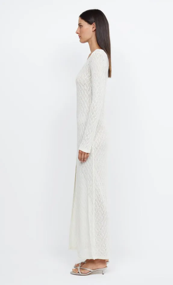 Women Dresses Bec Bridge SAMMY KEY KNIT LONG SLEEVE MAXI Ivory