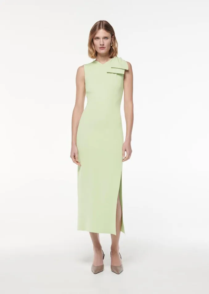 Women Dresses Roland Mouret Flat Knit Bow Midi Dress