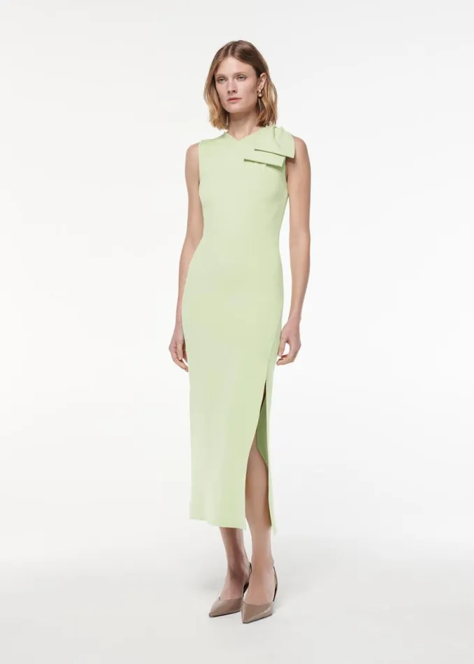 Women Dresses Roland Mouret Flat Knit Bow Midi Dress
