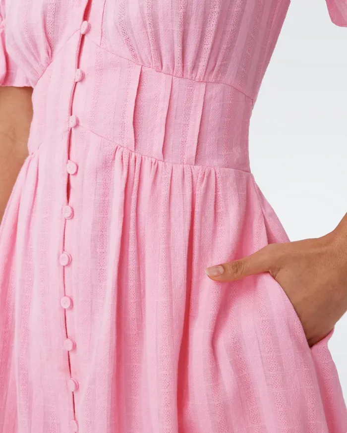 Women Erica Cotton Midi Dress Rose Pink DVF Dresses