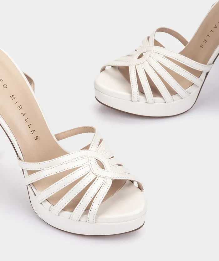 Women Etiopia White 8211 Heeled Sandals Pedro Miralles