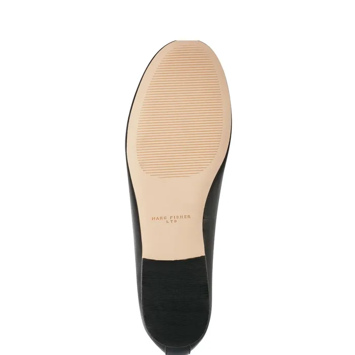 Women Evie Ballet Flat Black Leather Marc Fisher Loafers and Flats