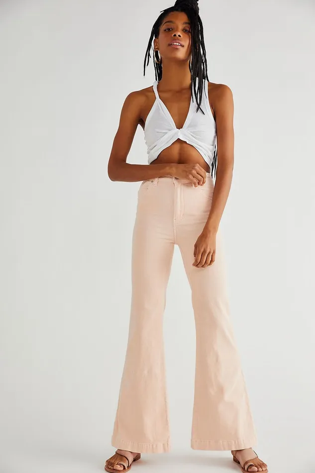 Women Flare Jeans Free People Rolla039s East Coast Cord Flare Jeans Ballet Pink