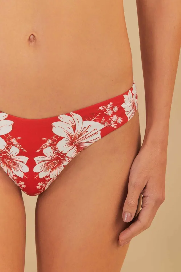 Women Floral Chains Bikini Bottom Floral Chains Red FARM Rio Bikinis