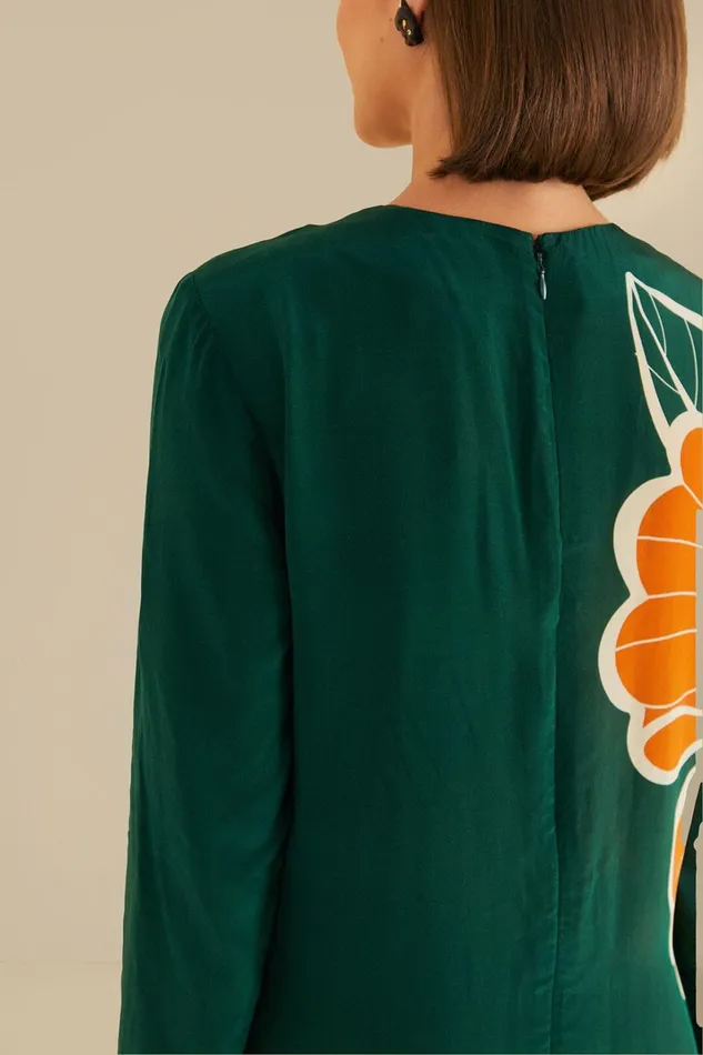 Women Green Honolulu Flowers Long Sleeve Maxi Dress Honolulu Flowers Green FARM Rio Maxi Dresses
