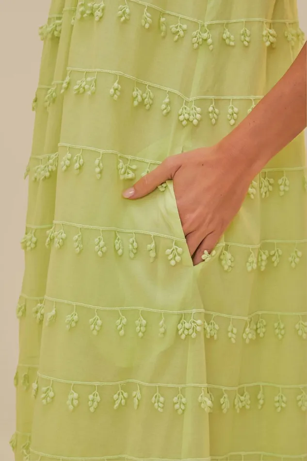 Women Green Trimmed Maxi Dress Green FARM Rio Maxi Dresses