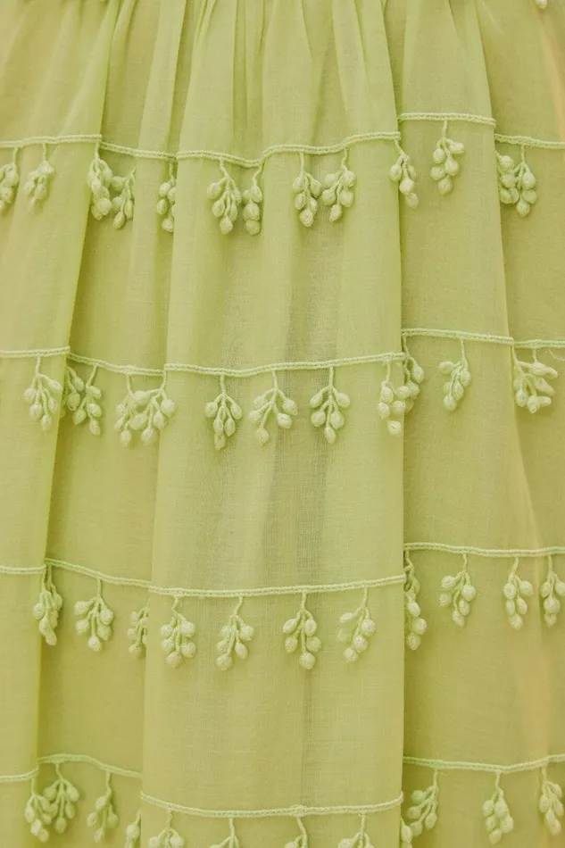 Women Green Trimmed Maxi Dress Green FARM Rio Maxi Dresses