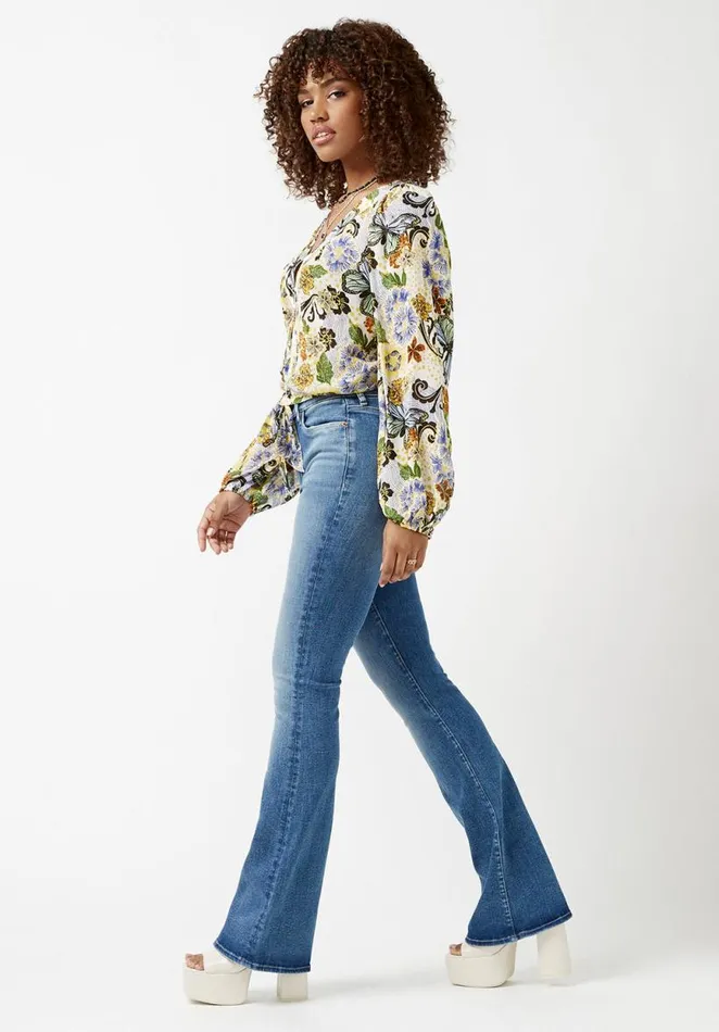 Women Josephine Butterfly Print TieFront Blouse Butterfly Print Buffalo David Bitton Blouses