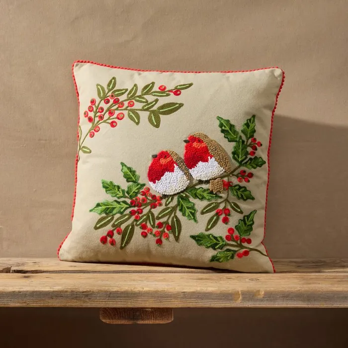 Women Joyful Songbirds Pillow Sundance Catalog Seasonal