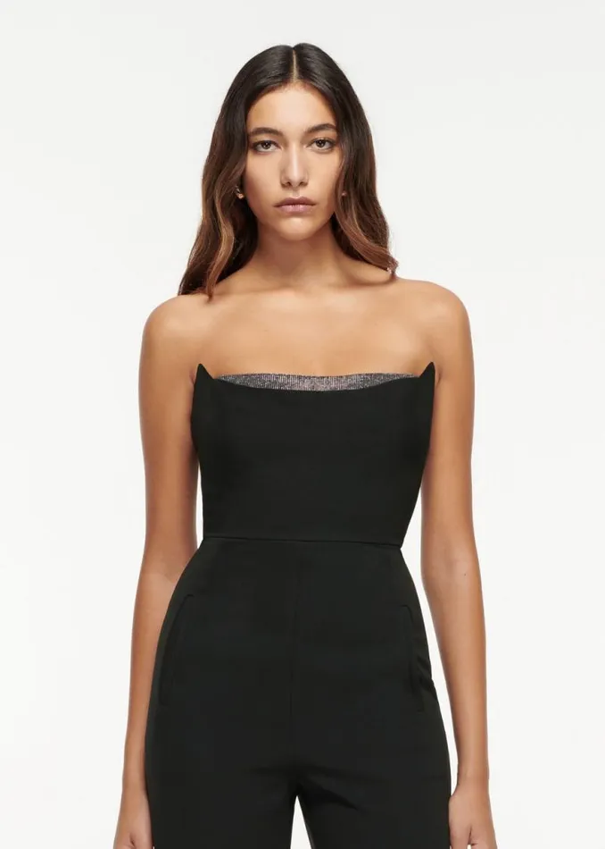Women Jumpsuits Roland Mouret Strapless Embellished Heavy Cady Jumpsuit