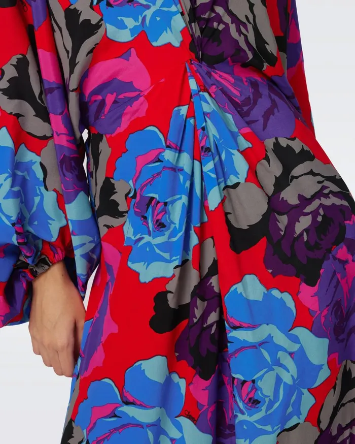 Women Kason Dress Redemption Rose Blue Red DVF Dresses