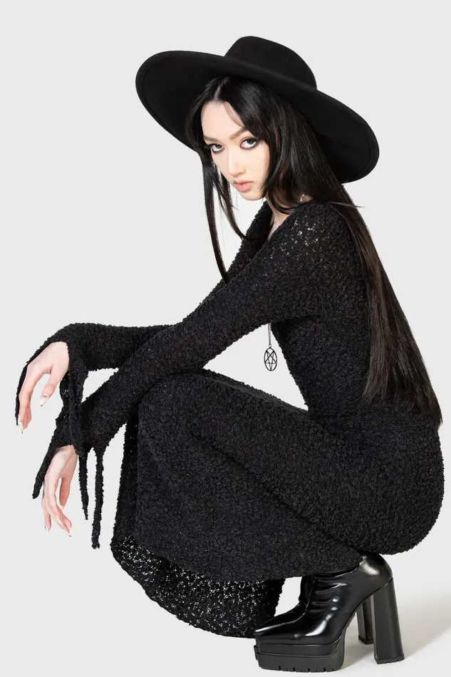 Women Knitted Killstar Nettles Maxi Dress