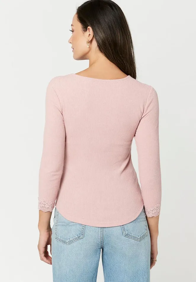 Women LaceTrimmed Arlington Top Cream Buffalo David Bitton Tops and Tees