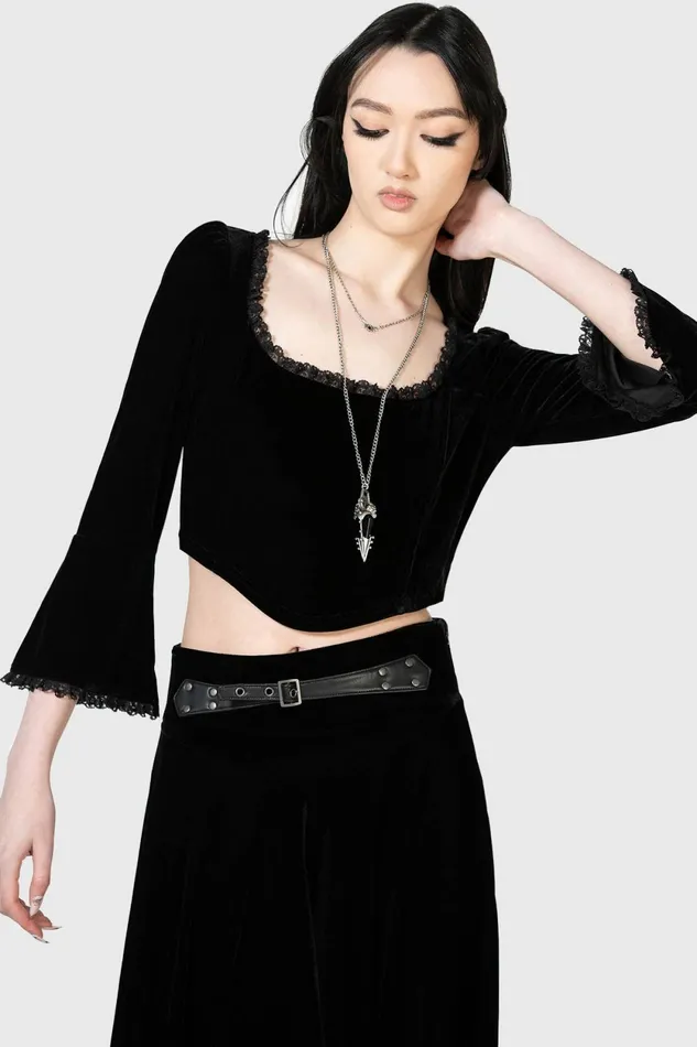 Women Long Sleeves Killstar Harietta Long Sleeve Top