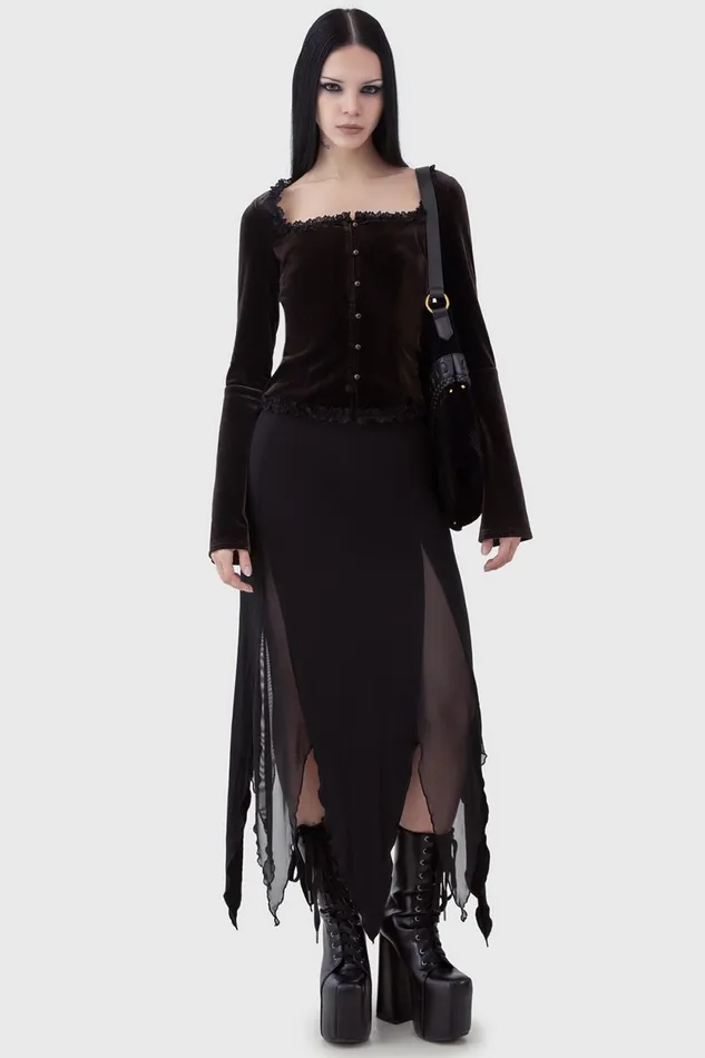 Women Long Sleeves Killstar Heliria Top