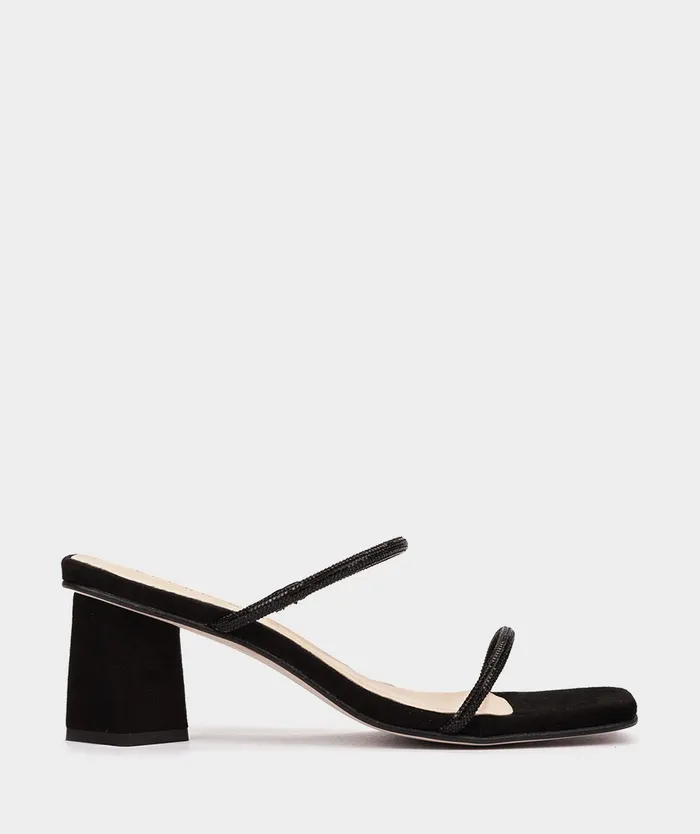 Women Lusail Black 8211 Heeled Sandals Pedro Miralles