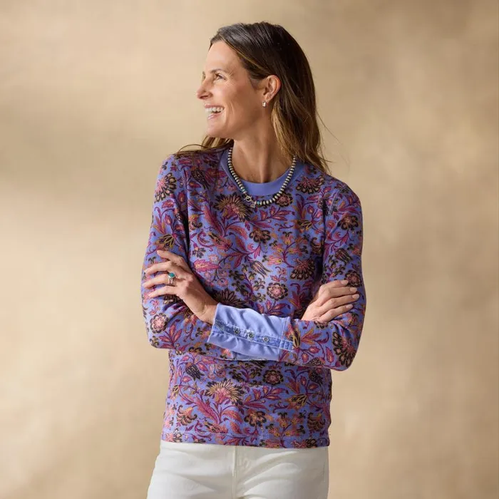 Women Mae Thermal Periwinkle Sundance Catalog Tops