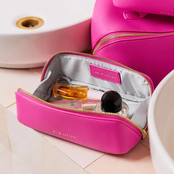 Women Makeup and Wash Bags Katie Loxton Small Personalised Makeup Bag In Magenta Women Makeup and Wash Bags Katie Loxton Small Personalised Makeup Bag In Magenta