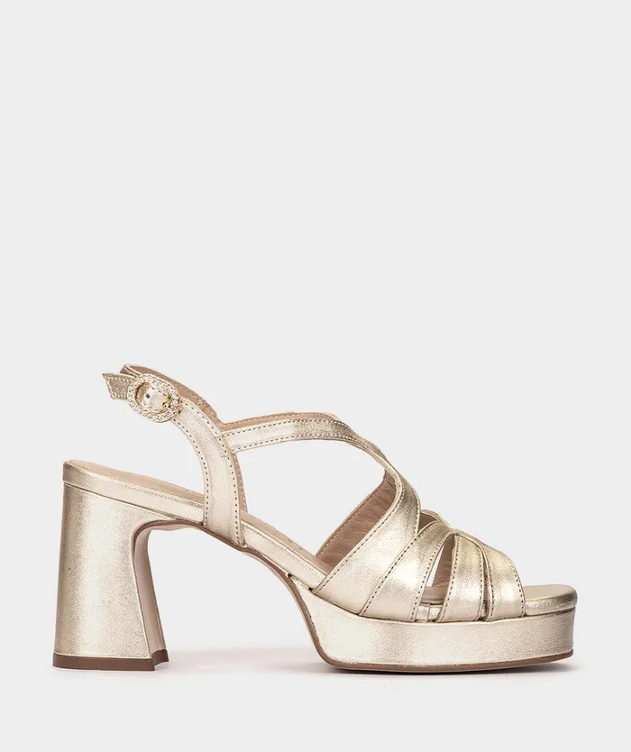 Women Manaus Metallic 8211 Heeled Sandals Pedro Miralles
