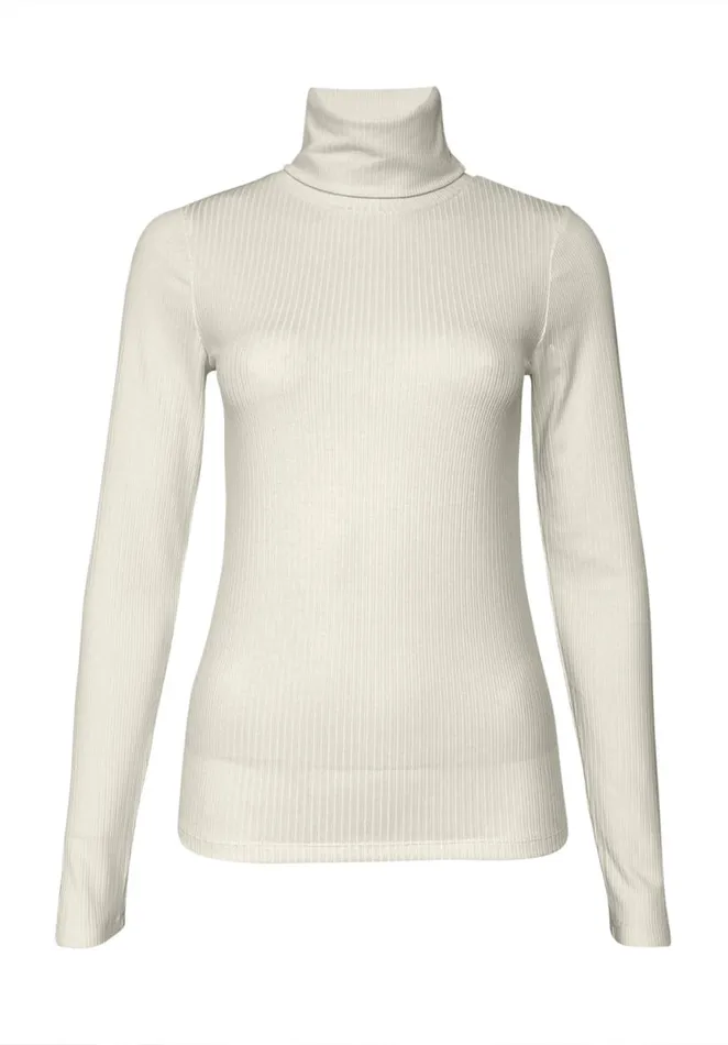 Women Mavra Egret Women039s Ribbed Turtleneck Egret Buffalo David Bitton Sweaters